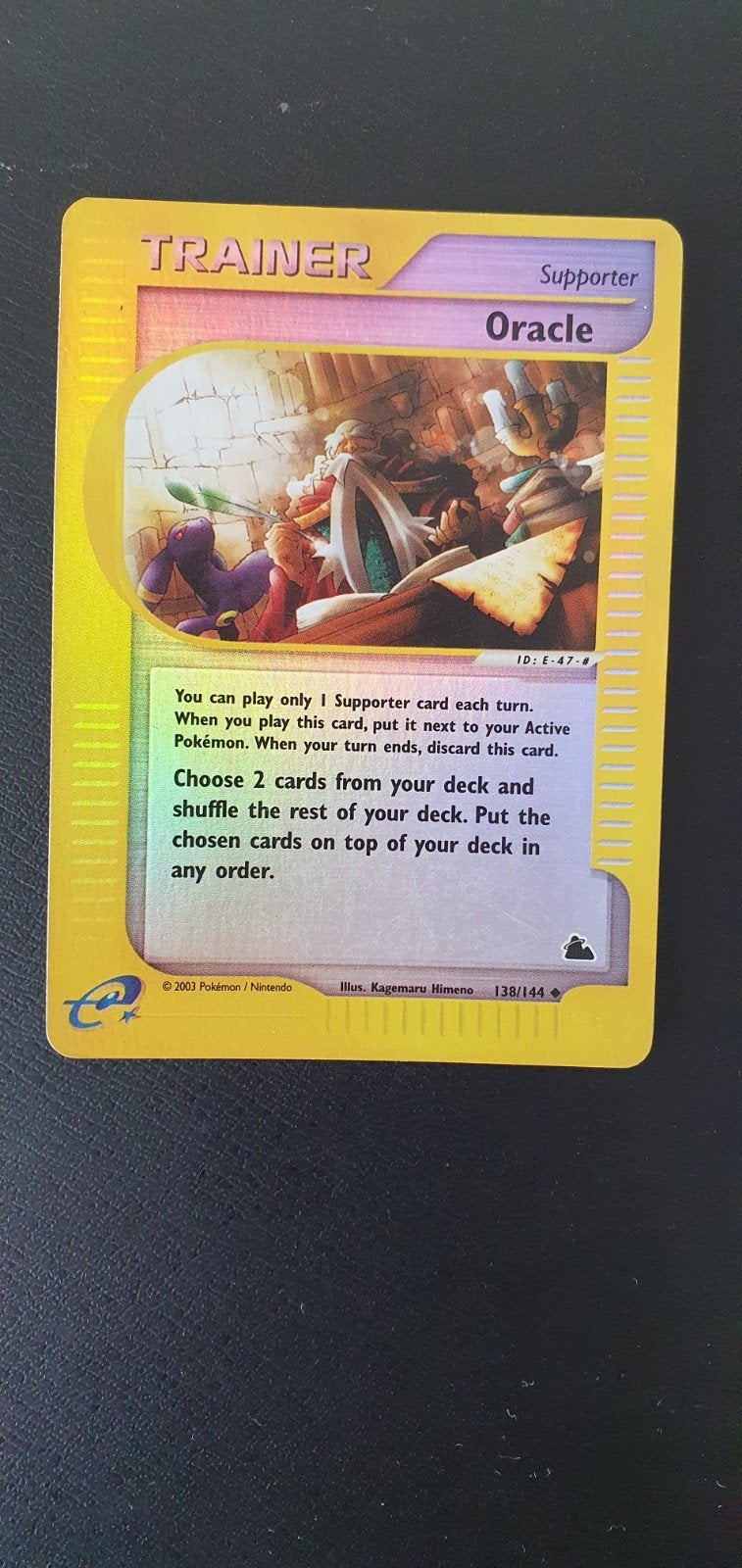 Trainer Oracle 138/144 reverse holo pokemon kaart, Ophalen of Verzenden, Zo goed als nieuw