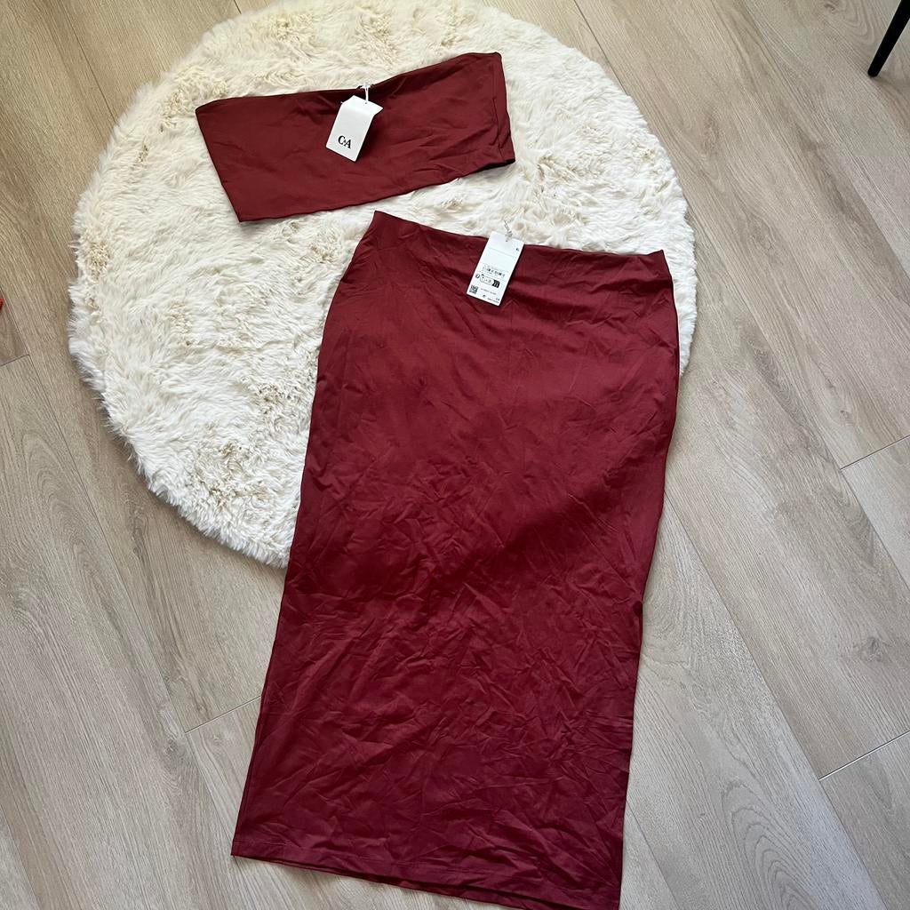 Nieuwe Clockhouse (C&A) Co-ord Set - Bordeauxrood - Maat XL, Maat 46/48 (XL) of groter, Nieuw, Ophalen of Verzenden, Rood