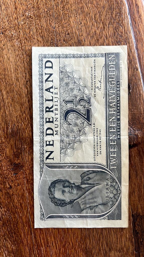 Nerdelandse 2,5 Gulden biljet 1949 zeer fraai, Postzegels en Munten, Bankbiljetten | Nederland, 2½ gulden, Ophalen of Verzenden