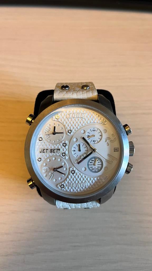 JetSet horloge 54mm - Nieuwe batterij nodig, Overige merken, Leer, Staal, Polshorloge