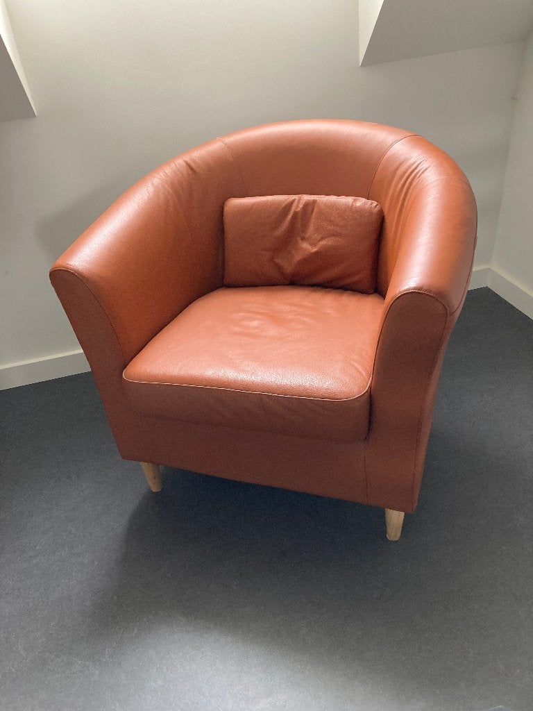 kunstleren fautuil, Ophalen, Zo goed als nieuw, 75 tot 100 cm, Modern