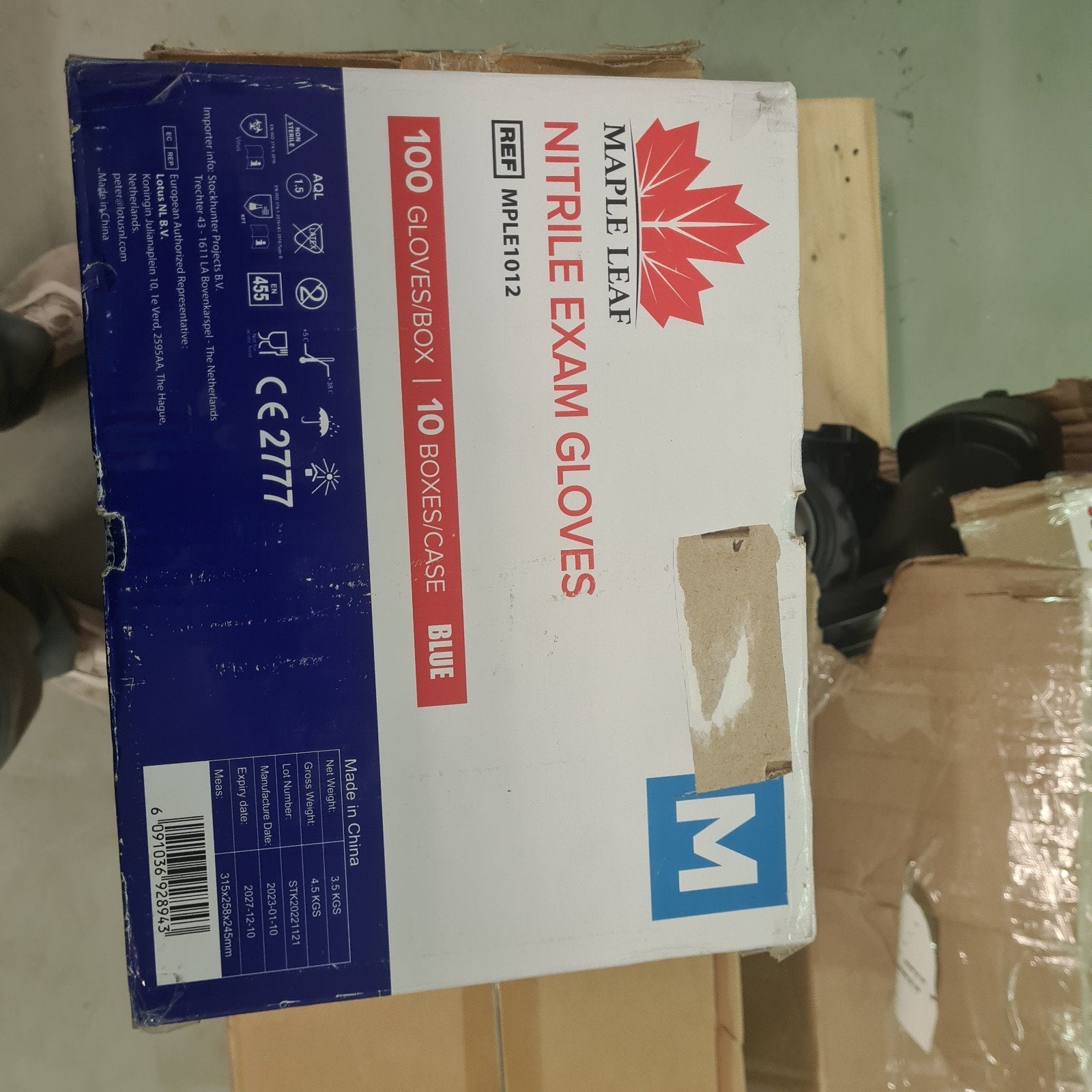 Maple Leaf Nitril Onderzoekshandschoenen - Maat M, Ophalen of Verzenden, Nieuw