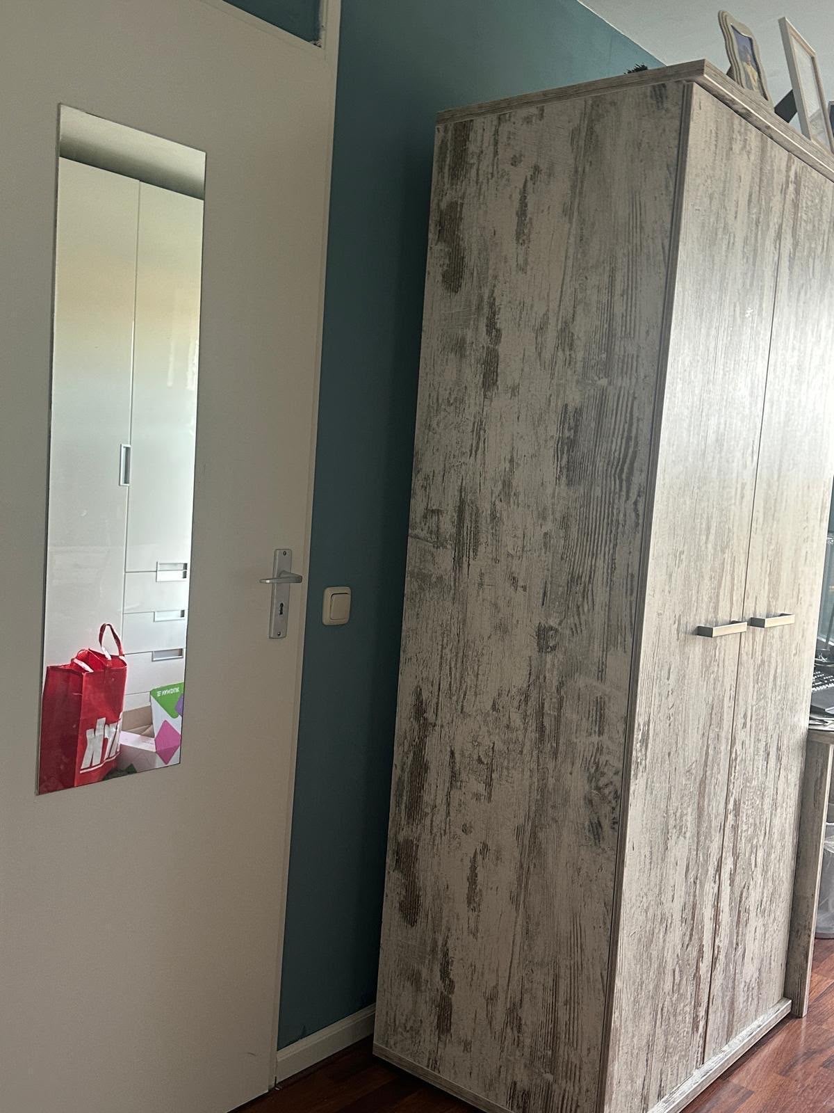 Complete slaapkamer set: bed, bureau en kledingkast, Huis en Inrichting, Kasten | Kledingkasten, Ophalen, Gebruikt, 100 tot 150 cm