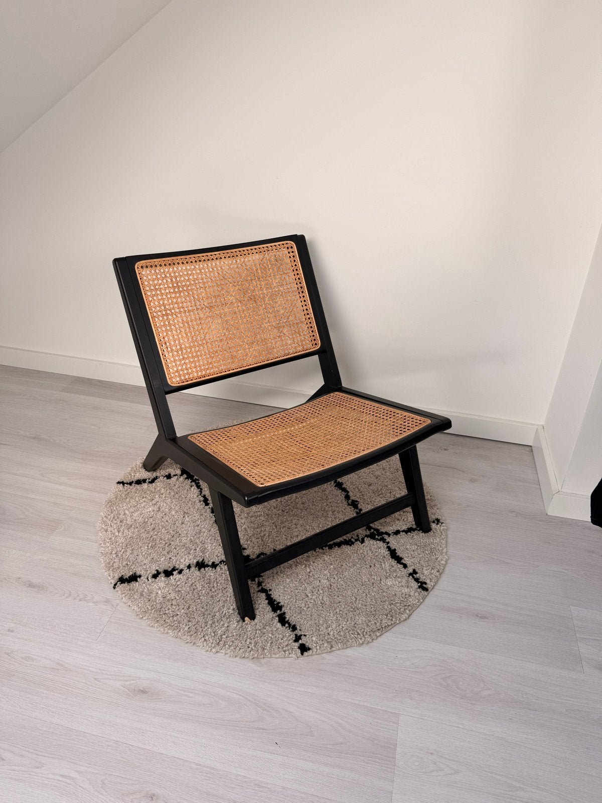 Rieten Fauteuil zwart, Ophalen, Gebruikt, Zwart, Riet of Rotan