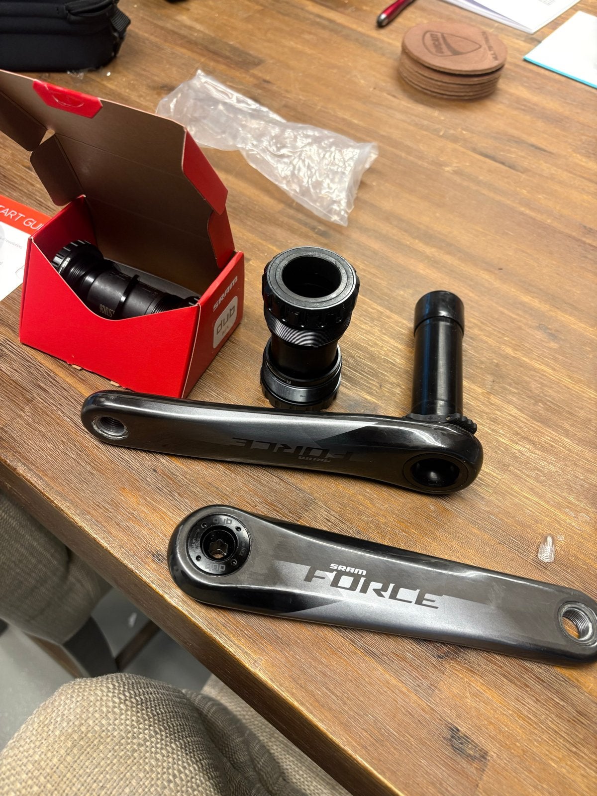 SRAM Force Carbon Crankstel 172.5mm met Lagers, Crankstel of Pedalen, Ophalen of Verzenden, Zo goed als nieuw, Racefiets