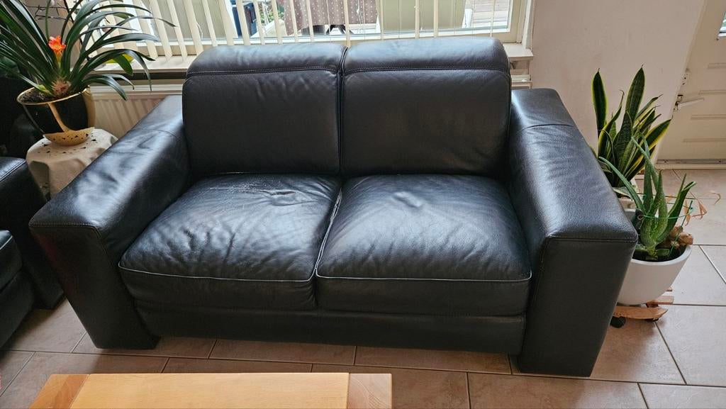 2,5-zits ledere bankstel gratis af te halen, Gebruikt, 150 tot 200 cm, Driepersoons, Ophalen of Verzenden