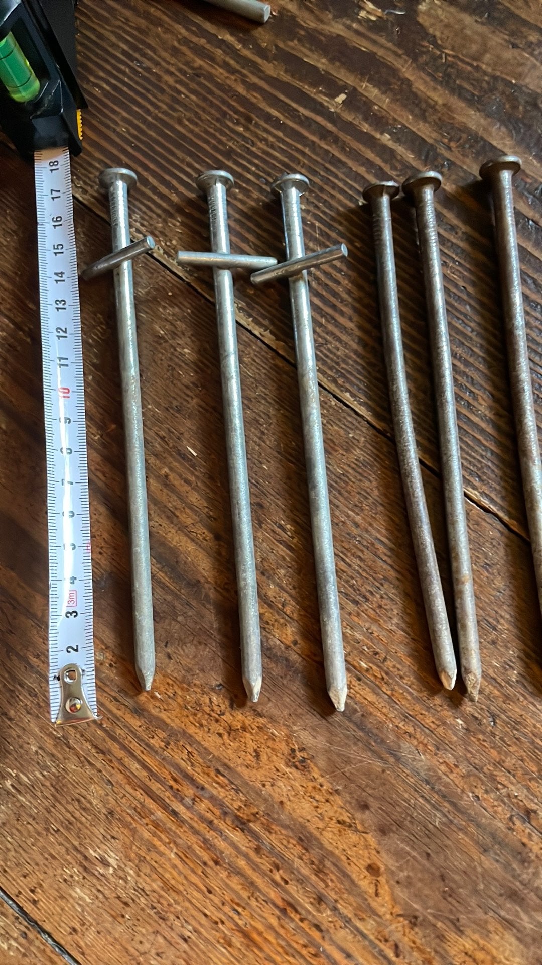 Tentharingen spijkers 6 stuks, Ophalen, Gebruikt