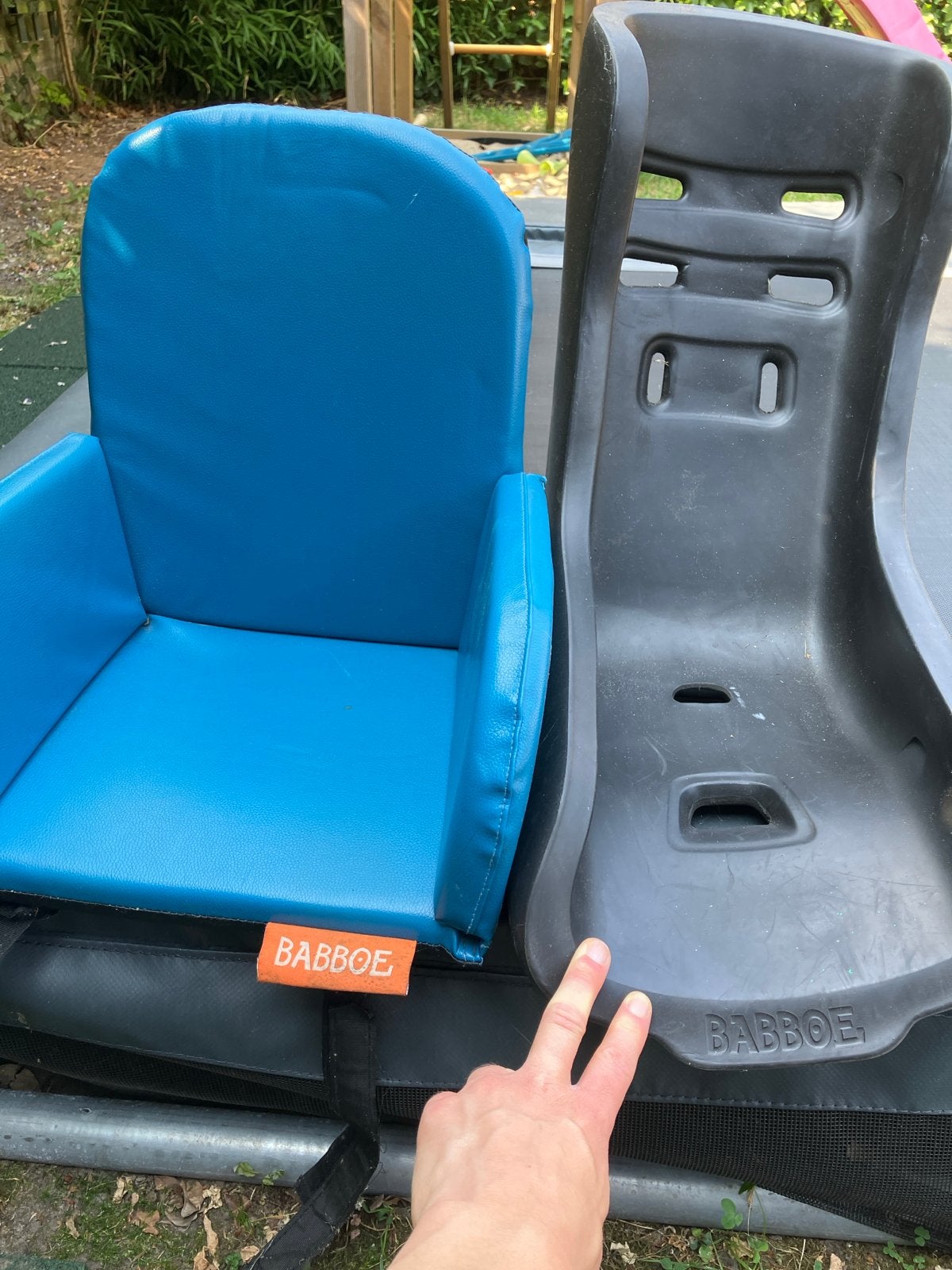 Babboe fietsstoeltjes voor in bakfiets, Ophalen, Gebruikt