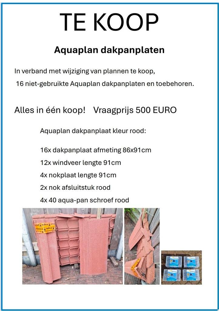 Nieuwe aquaplan dakpanplaten, Ophalen