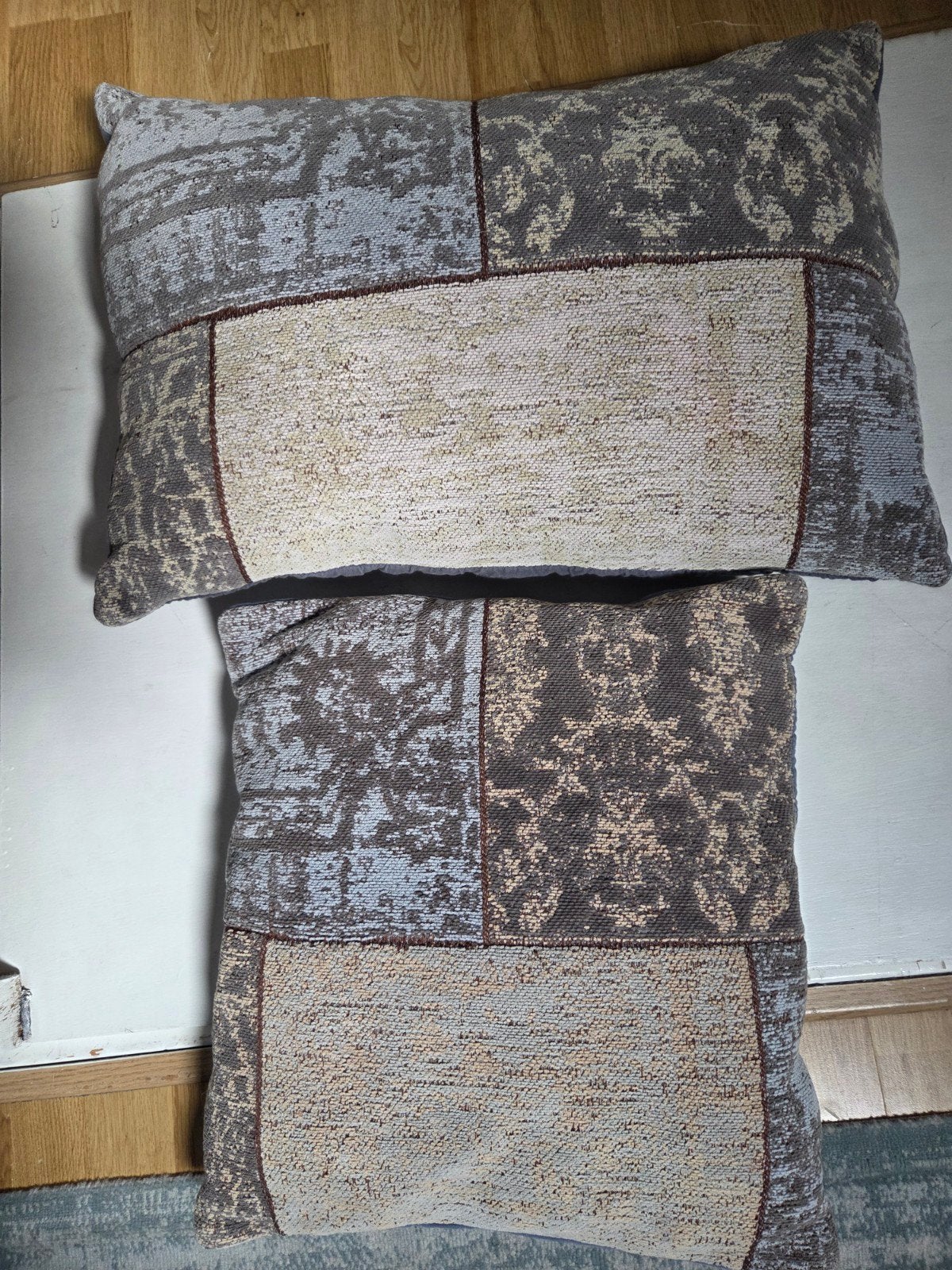 Set van 2 sierkussens met patchwork design, Overige merken, Gebruikt, Meerkleurig, Ophalen of Verzenden