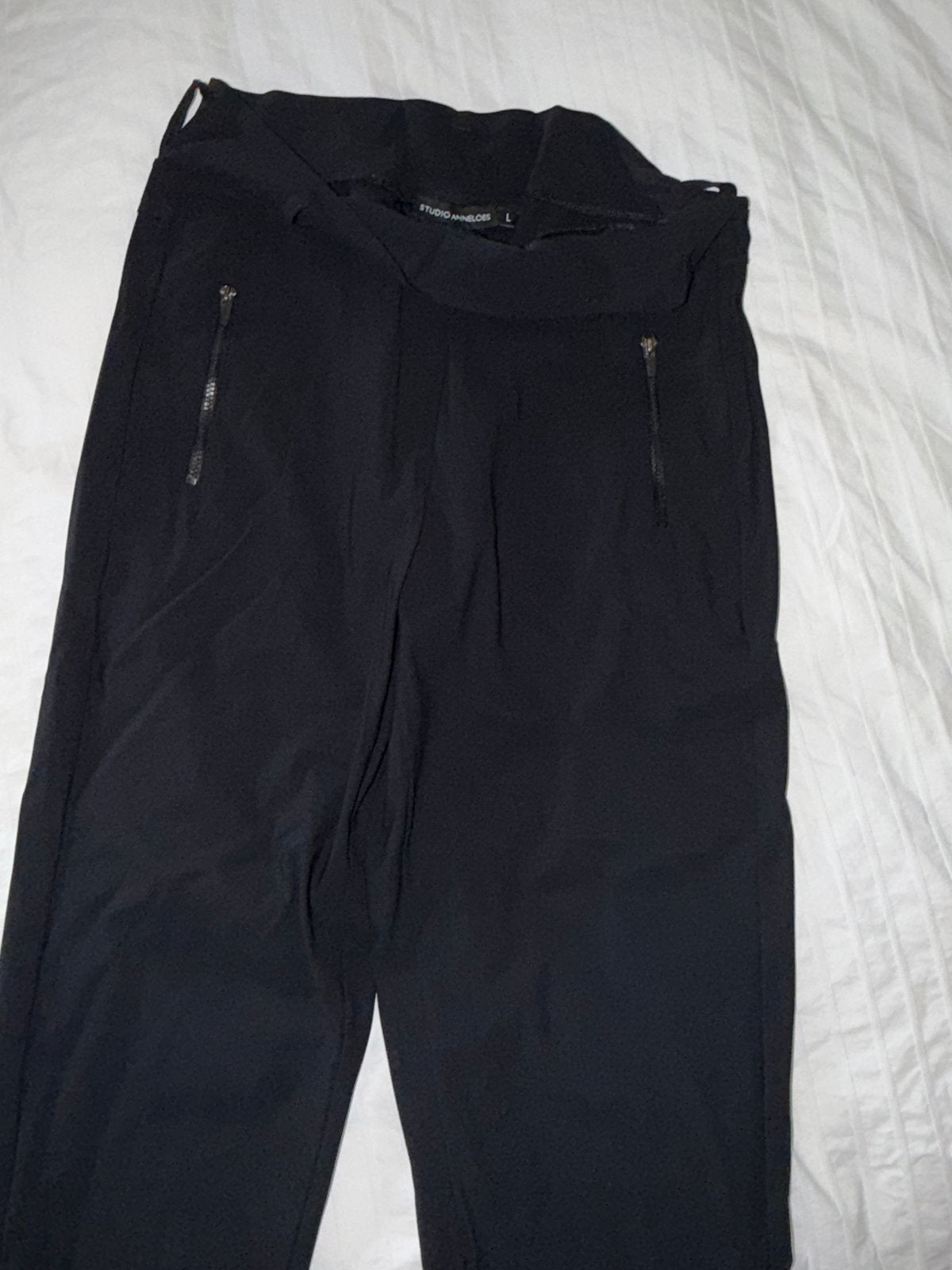 Studio Anneloes zwarte broek met ritsen, maat L, Zwart, Maat 42/44 (L), Ophalen of Verzenden, Zo goed als nieuw