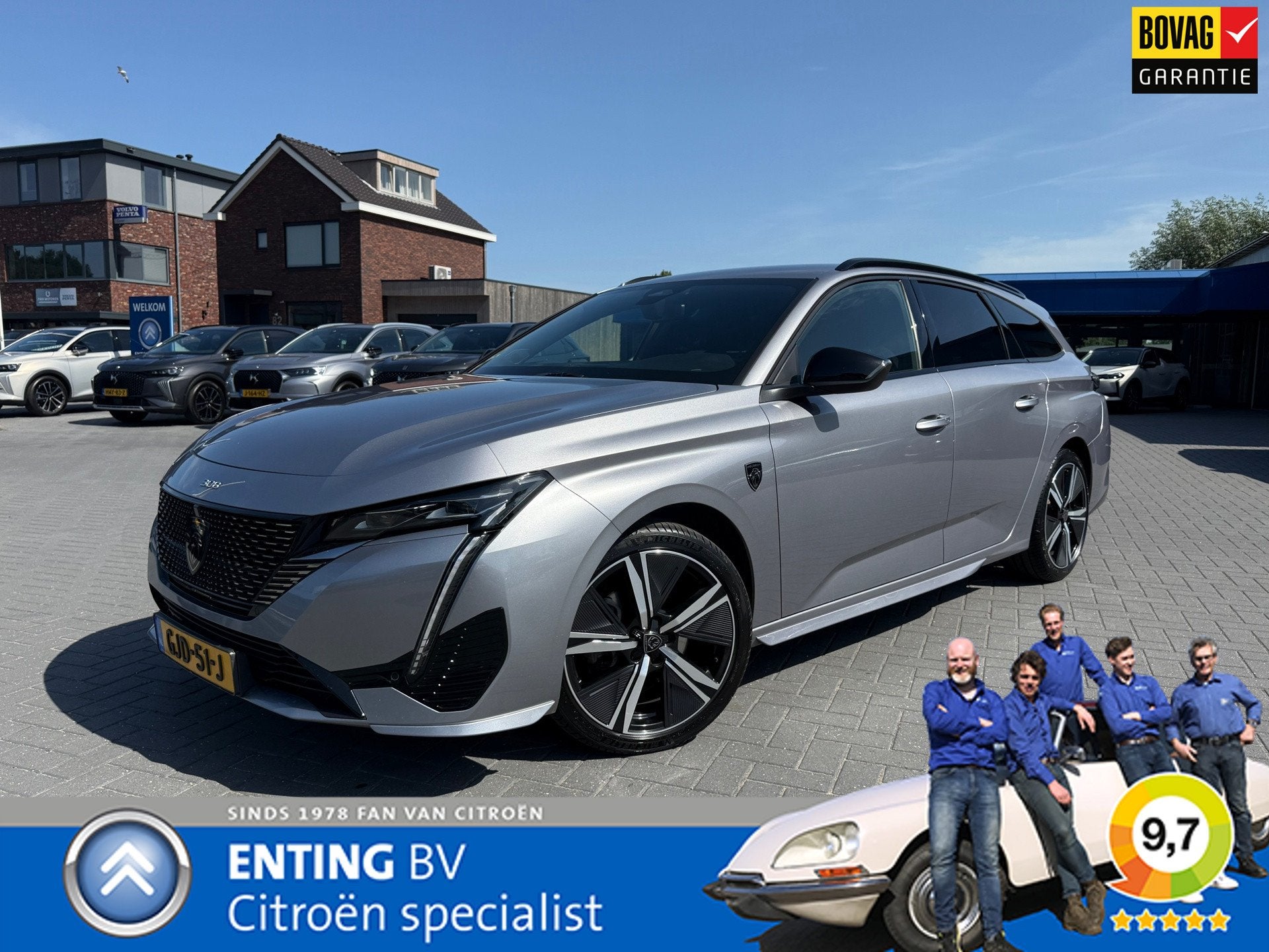 Peugeot 308 SW 1.2 PT 130 GT EAT8 ADAPTIVE CRUISE NAVI STOEL, Gebruikt, Euro 6, 1199 cc, Leder en Stof