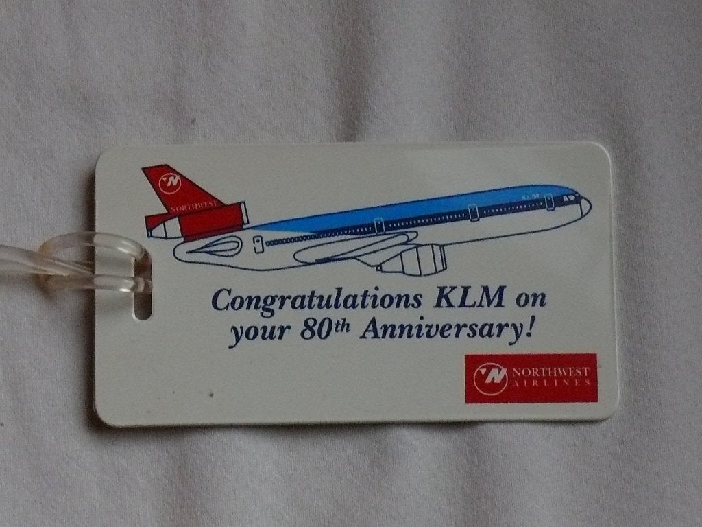 klm bagage label met felicitatie voor het 80 jaar bestaan, Ophalen of Verzenden, Nieuw, Overige typen