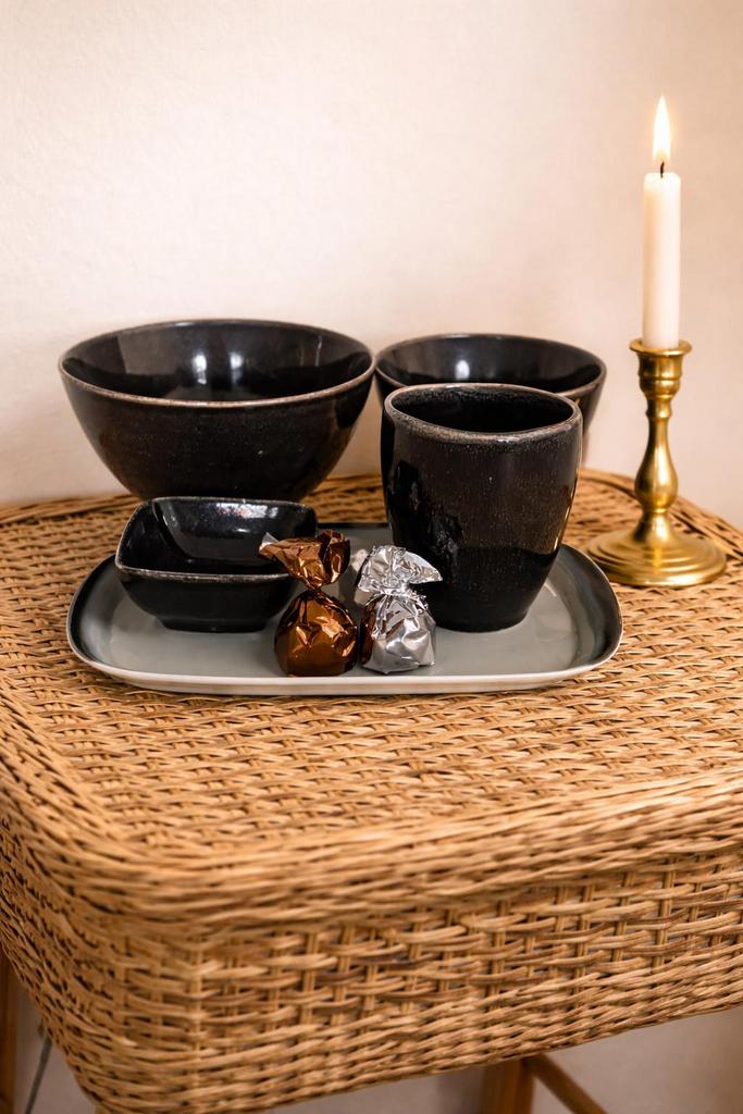 # Japandi- vintage style#  oa mok en schaaltje Broste, Ophalen of Verzenden, Zo goed als nieuw, Bord(en), Wedgwood