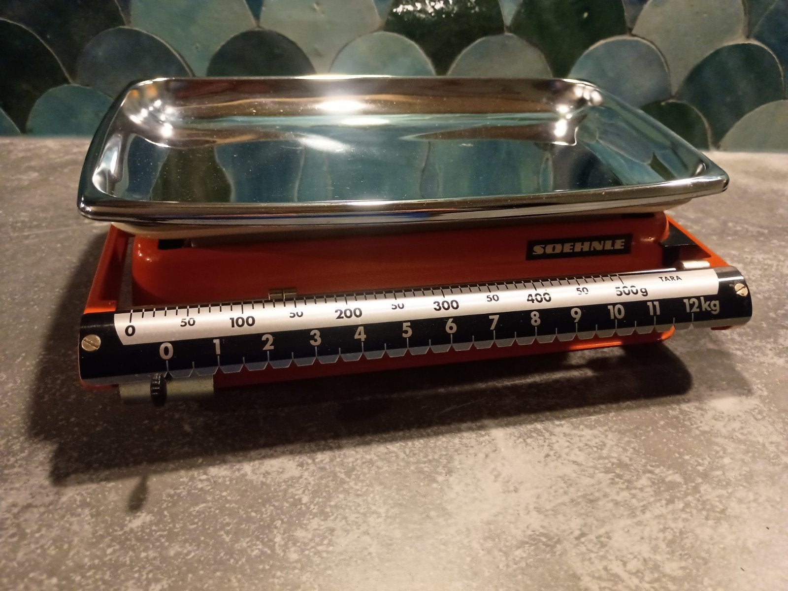 Vintage Soehnle weegschaal oranje retro in doos, Ophalen of Verzenden, Zo goed als nieuw, Minder dan 50 kg
