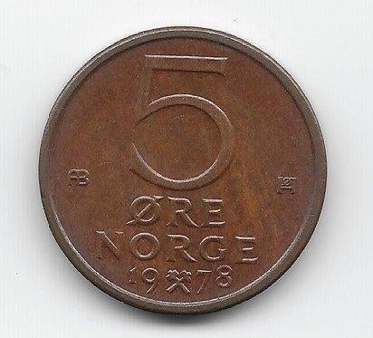 Noorwegen 5 øre 1978 KM# 415, Verzenden, Overige landen, Losse munt