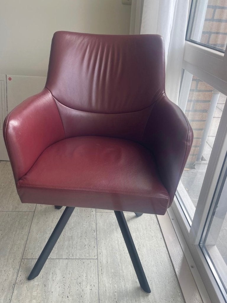 Prominent Eetkamer stoel van leer, Ophalen, Gebruikt, Overige kleuren, Leer