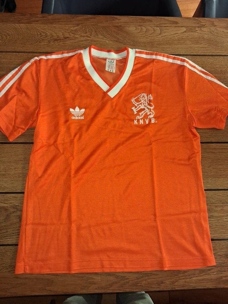 Nederlands elftal shirt knvb Adidas m l vintage oranje wk, Maat XL, Ophalen of Verzenden, Zo goed als nieuw, Shirt