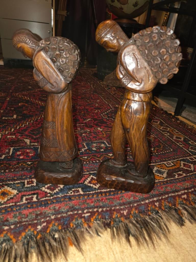 Antieke beelden houtsnijwerk, Ophalen of Verzenden