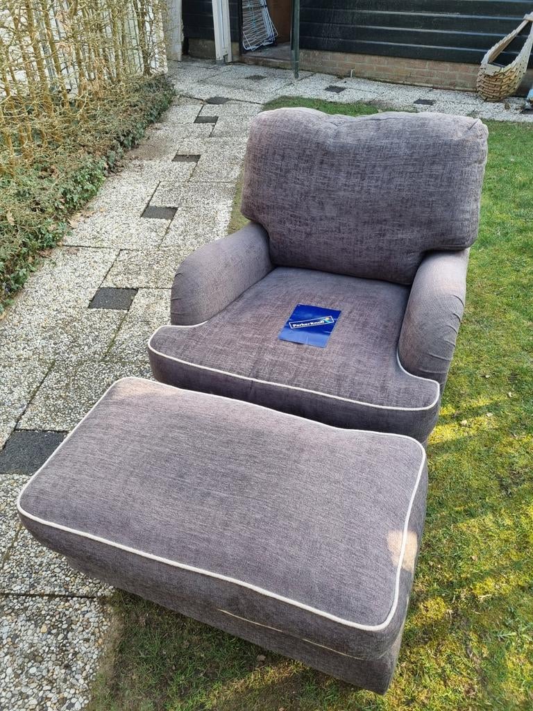 Parker Knoll Fauteuil met voetenbank, Huis en Inrichting, Fauteuils, Zo goed als nieuw, Stof, 75 tot 100 cm, 75 tot 100 cm, Ophalen