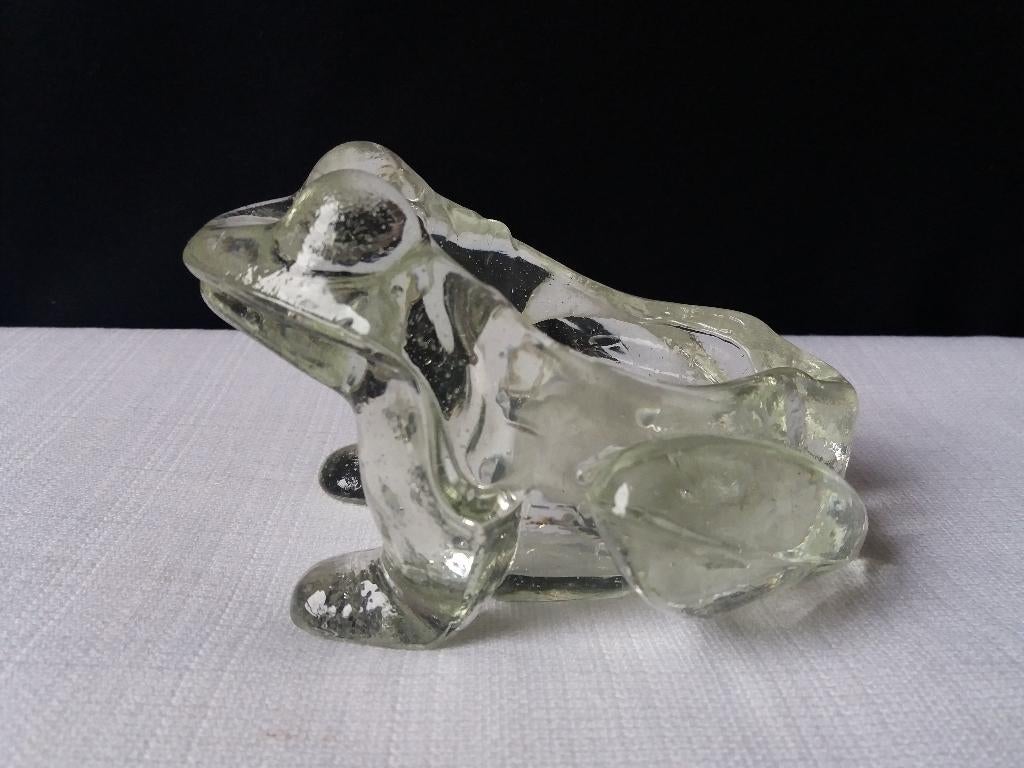 vintage glazen zittende kikker, Antiek en Kunst, Ophalen of Verzenden