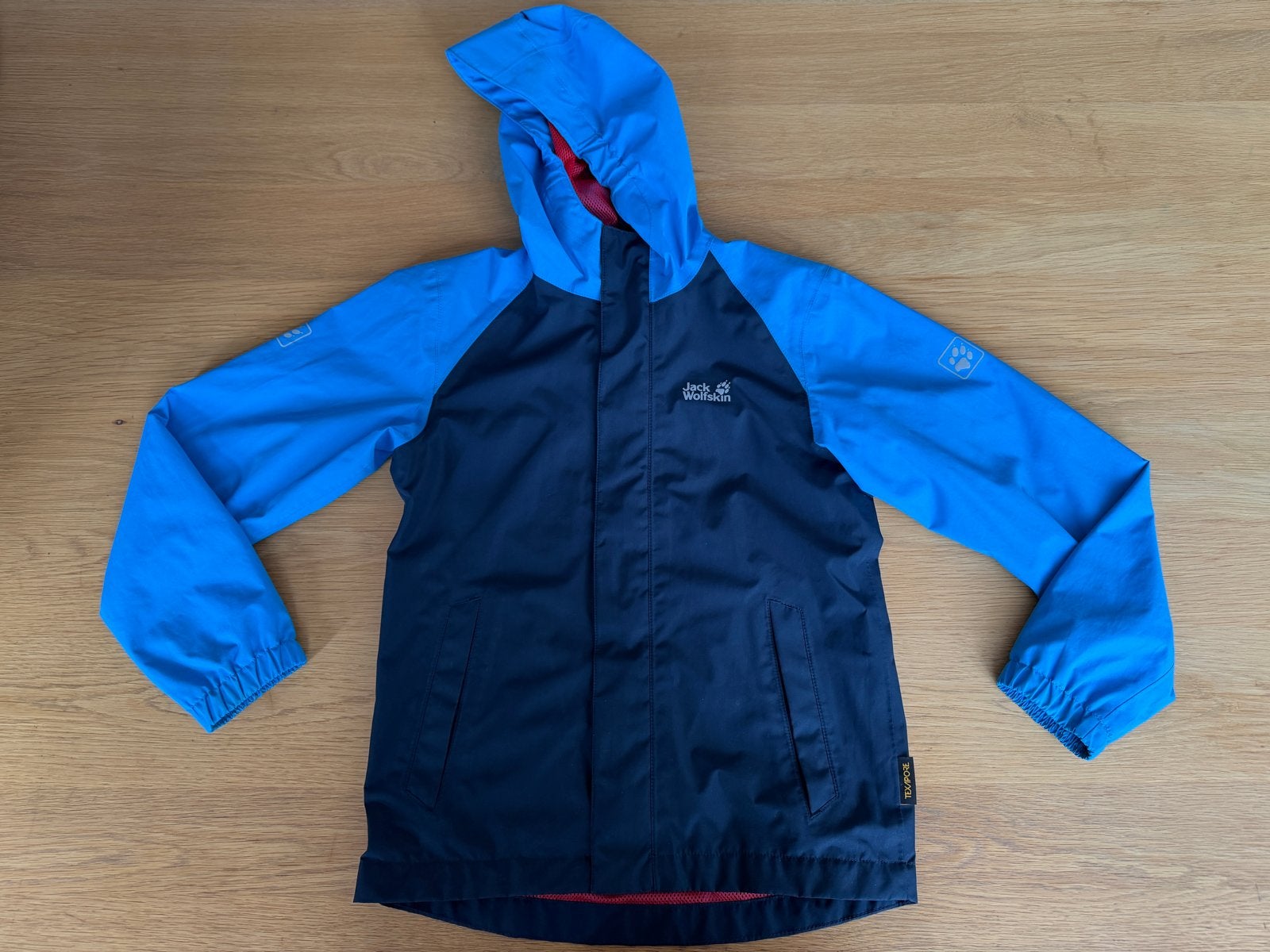 Jack Wolfskin Texapore regenjas/outdoorjas - blauw maat 140, Kinderen en Baby's, Ophalen of Verzenden, Zo goed als nieuw, Jongen of Meisje