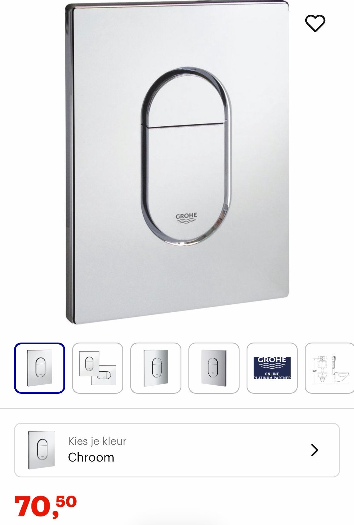 2x Nieuwe Grohe toilet bedieningspanelen - Ongebruikt, Ophalen of Verzenden, Nieuw, Chroom, Toilet