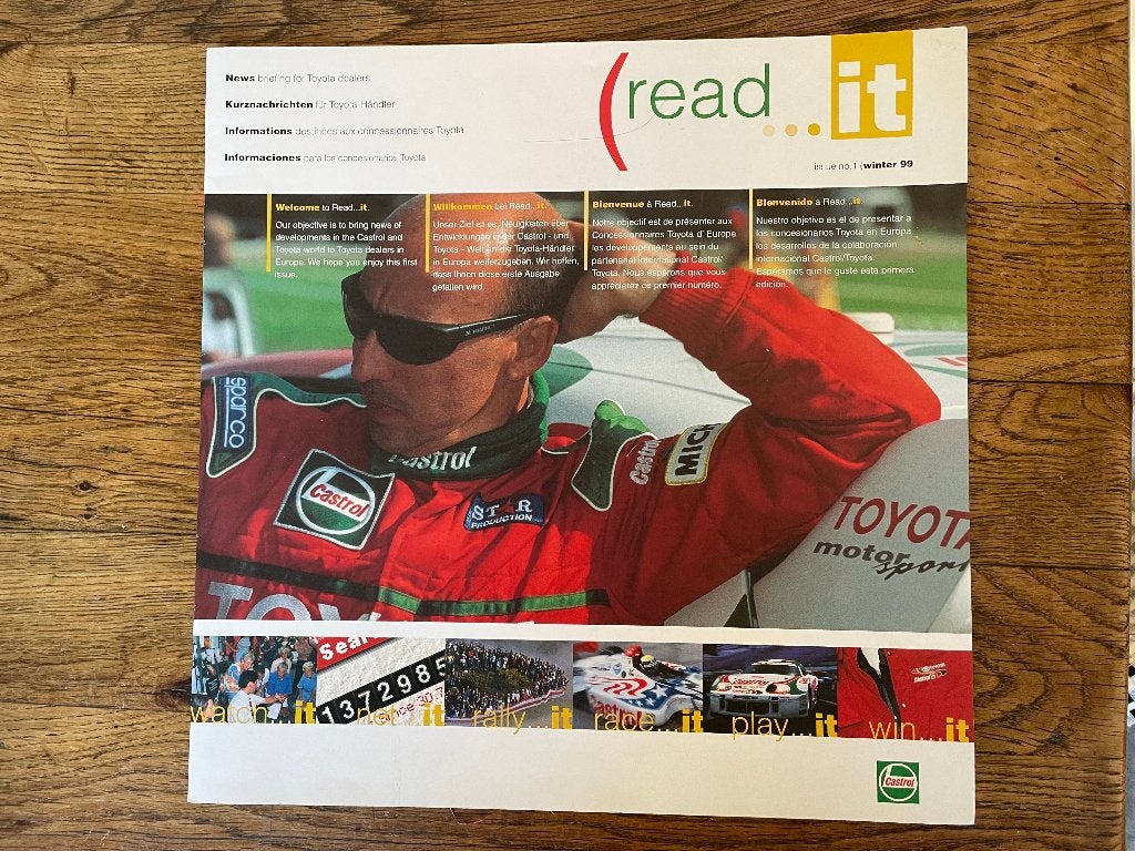 Castrol Toyota magazine Read it - winter 99 - autosport, Toyota, Nieuw, Ophalen of Verzenden, Toyota