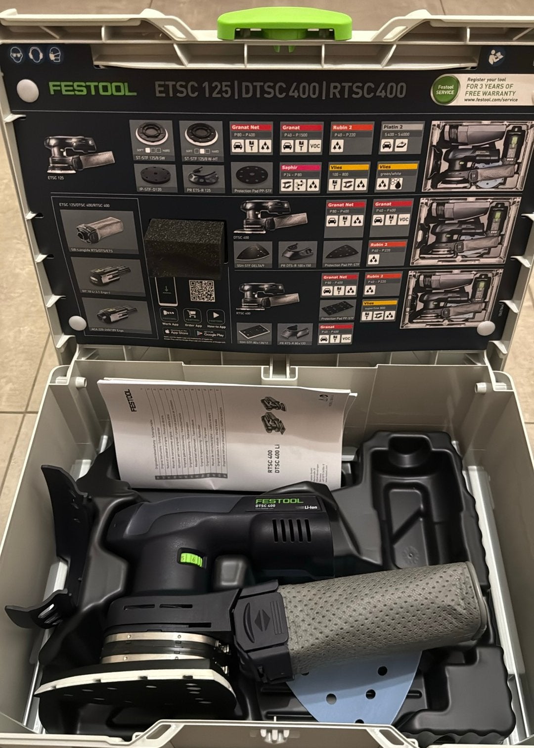 FESTOOL DTSC 400 BODY ACCU SCHUURMACHINE, Doe-het-zelf en Verbouw, Ophalen of Verzenden, Nieuw, Minder dan 600 watt, Vlakschuurmachine