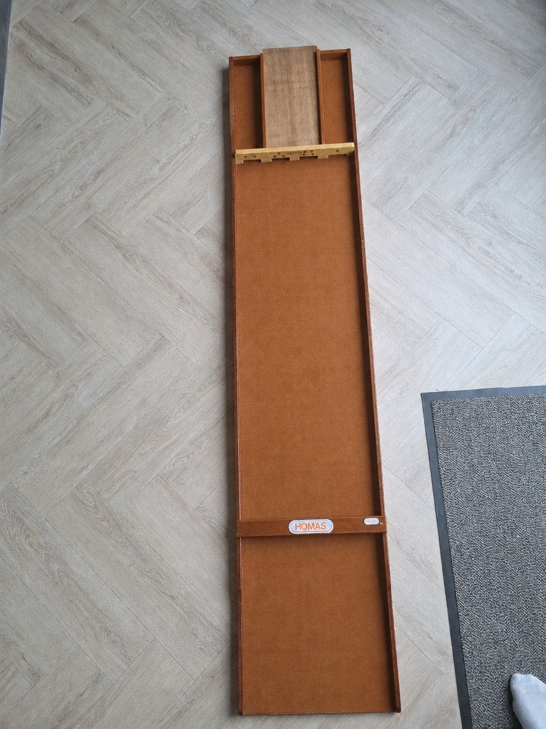 Sjoelbak Homas S25 incl 30 orginele holgedraaide sjoelstenen, Ophalen, Gebruikt