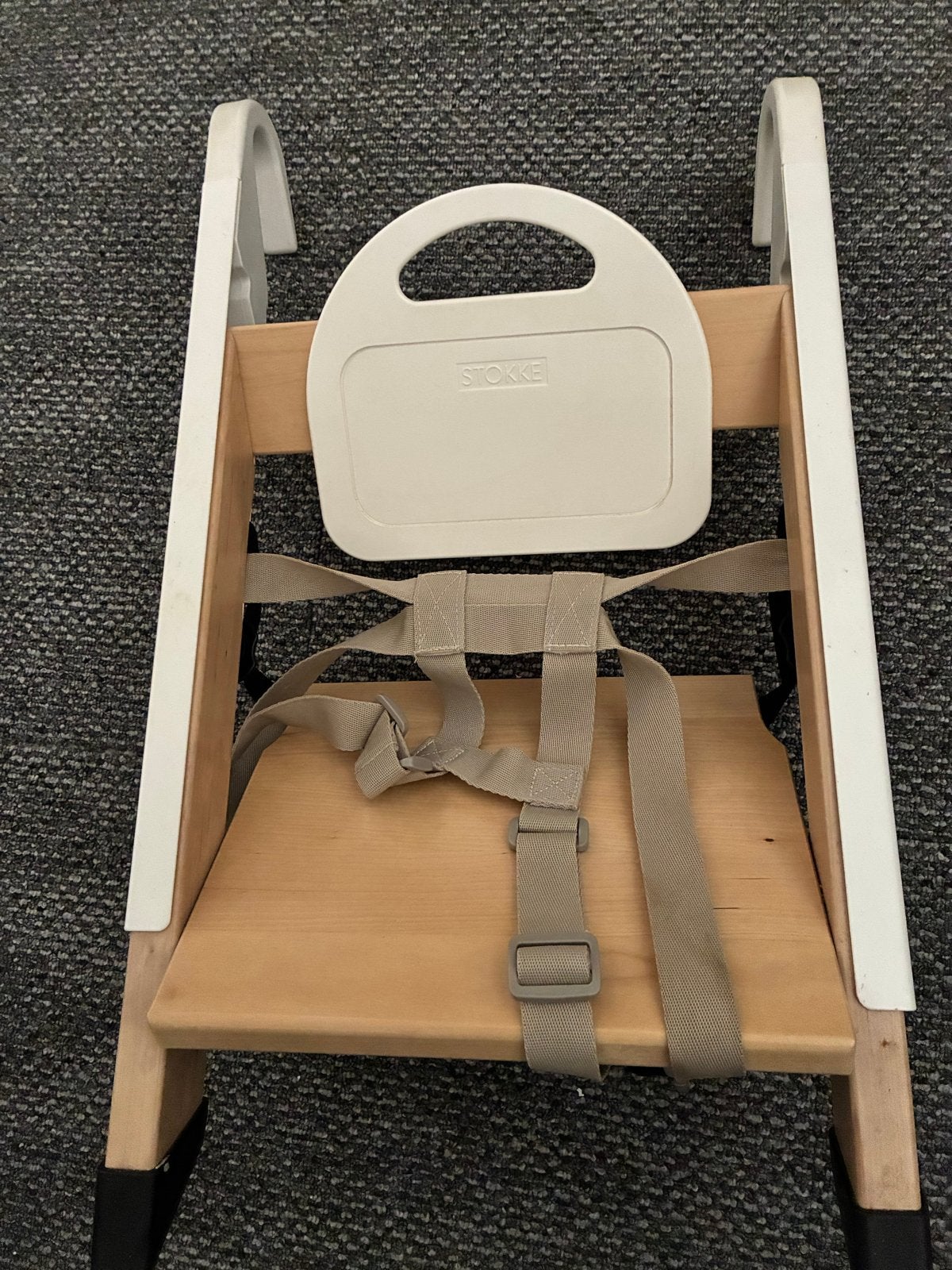 Stokke HandySitt draagbare kinderstoel wit/hout, Kinderen en Baby's, Kinderstoelen, Ophalen of Verzenden, Gebruikt, Overige typen