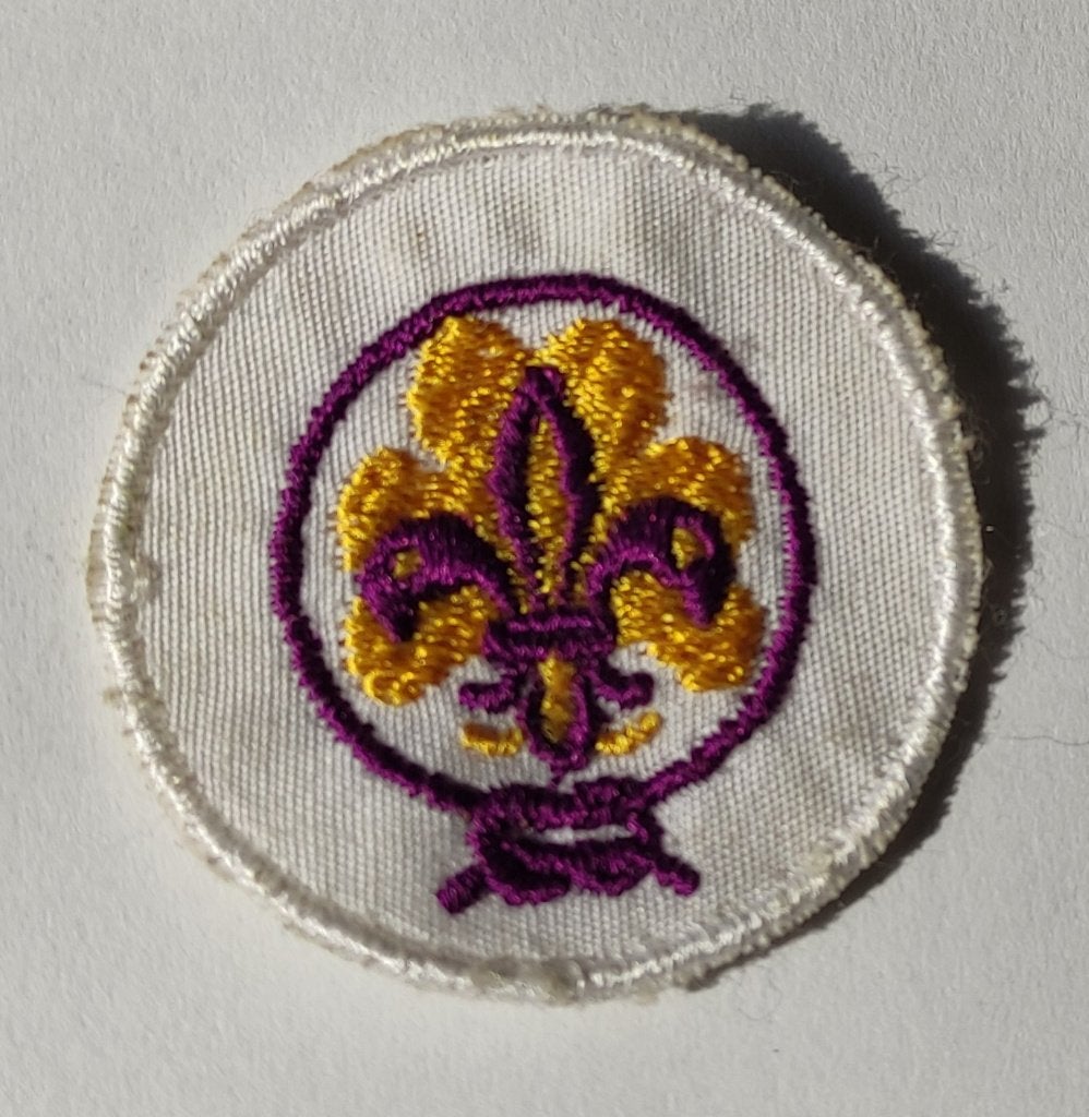 geborduurde installatie insigne scouting, Ophalen of Verzenden, Zo goed als nieuw, Embleem, Speld of Insigne