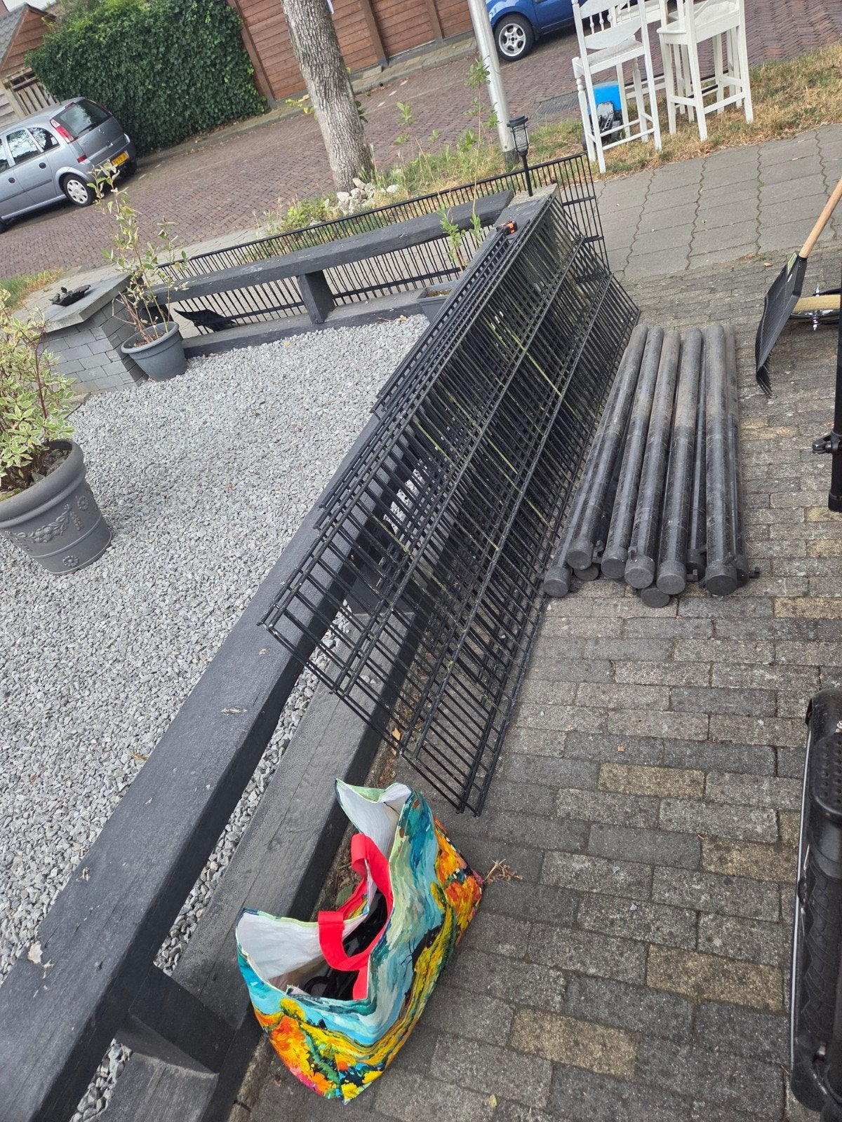 Dubbelstaaf hekwerk - Zwart, compleet met palen, Tuin en Terras, Ophalen of Verzenden