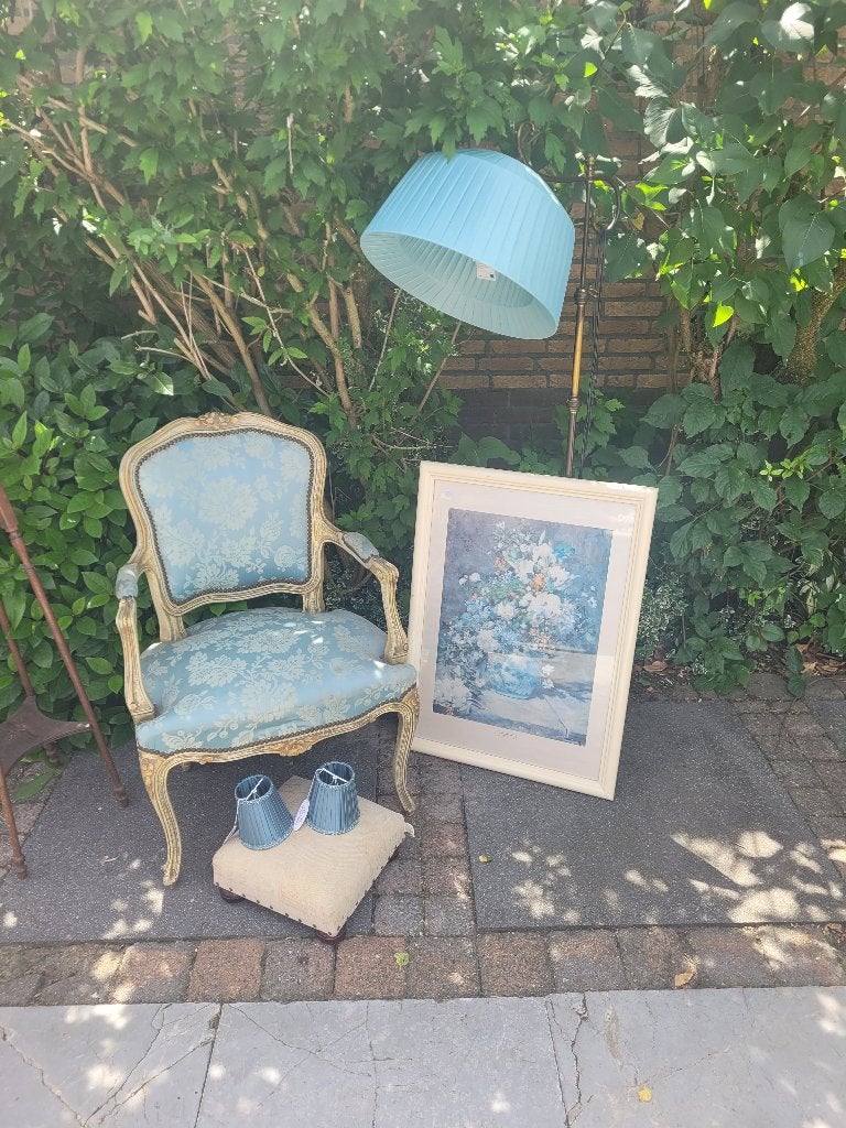 Antieke vloerlamp met lampenkap Clayre & Eef