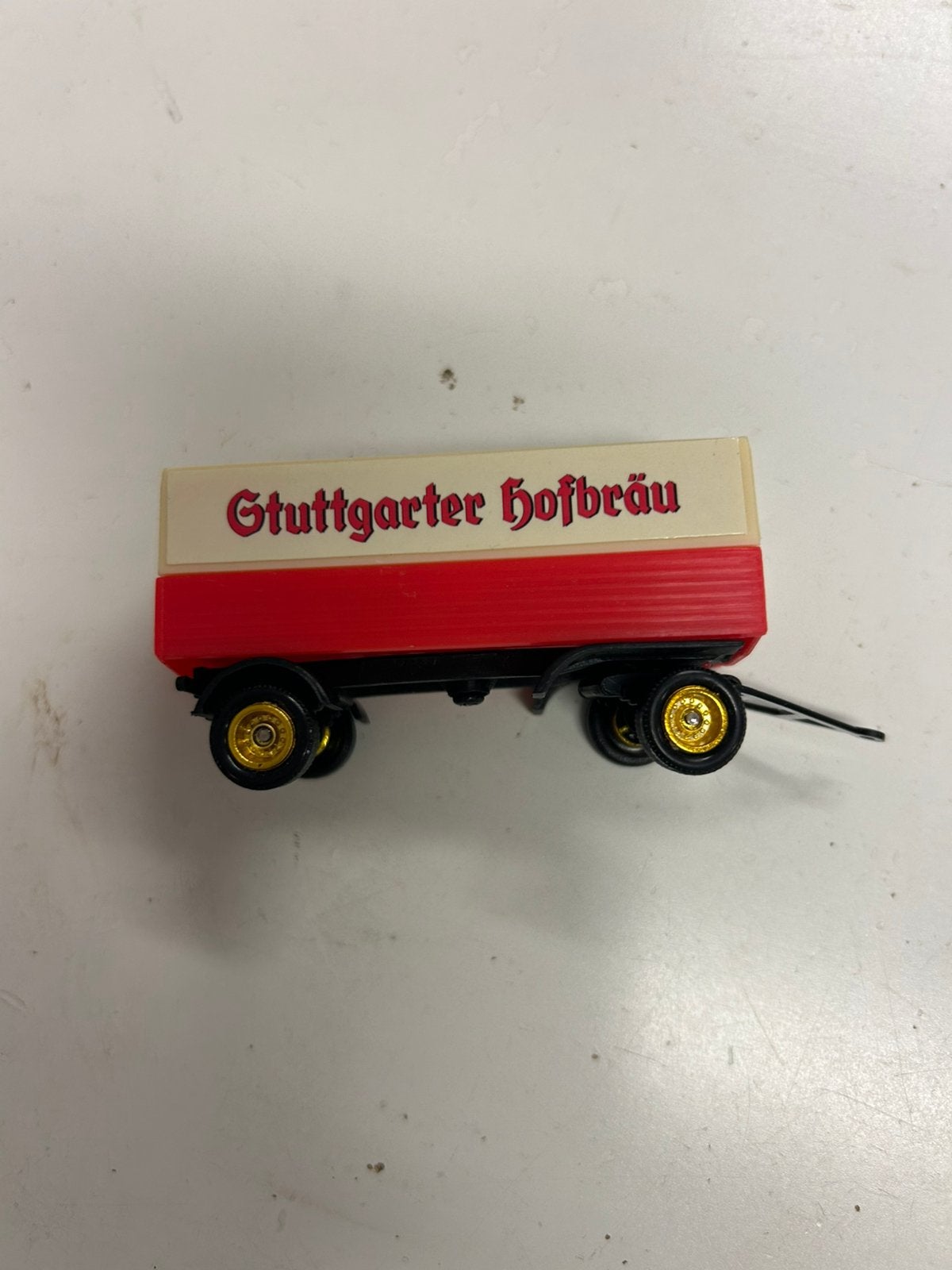 Miniatuur aanhanger Stuttgarter Hofbräu 1/87, Hobby en Vrije tijd, Verzenden, Gebruikt, Overige typen, Overige merken