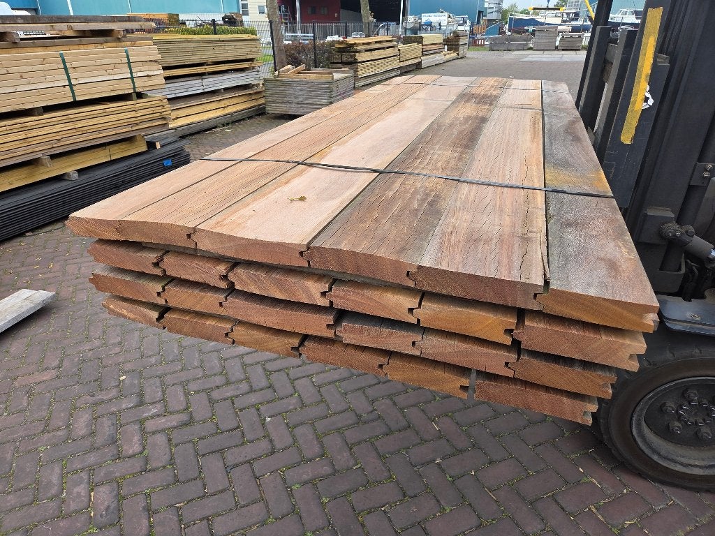 13.2 m2 hardhouten damwand - Extra goedkoop - nr: HP84, Ophalen, 250 cm of meer, Planken, Hardhout