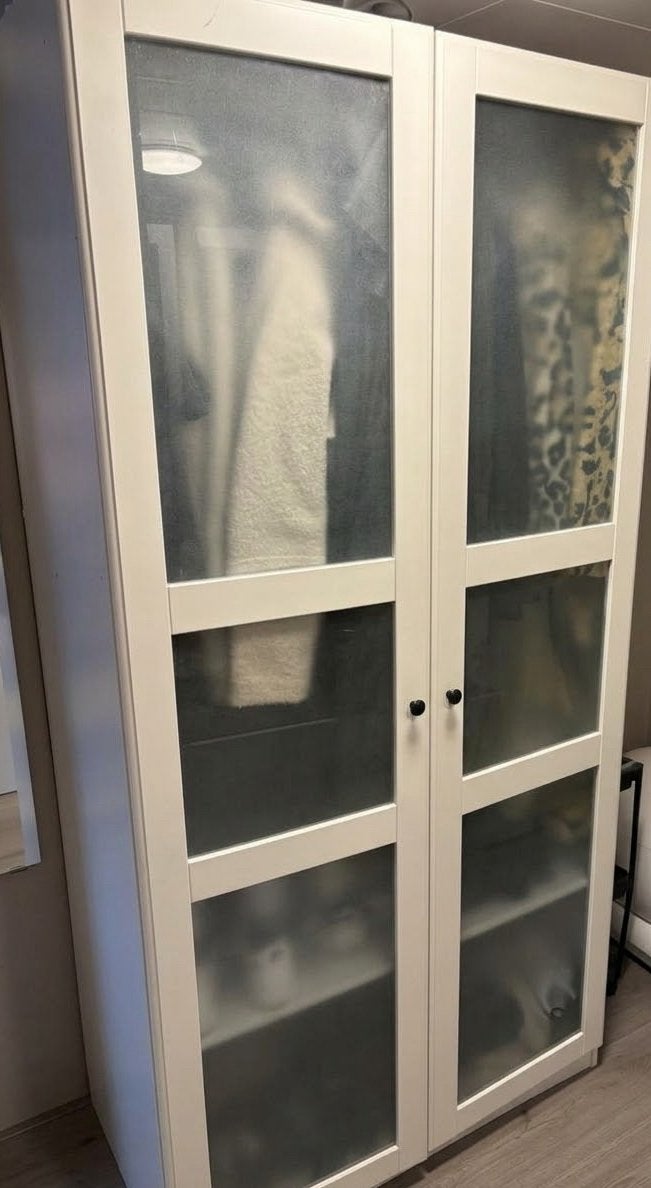 IKEA Pax kast met glazen deuren, roede en plank, Ophalen, Gebruikt, 200 cm of meer, 50 tot 100 cm