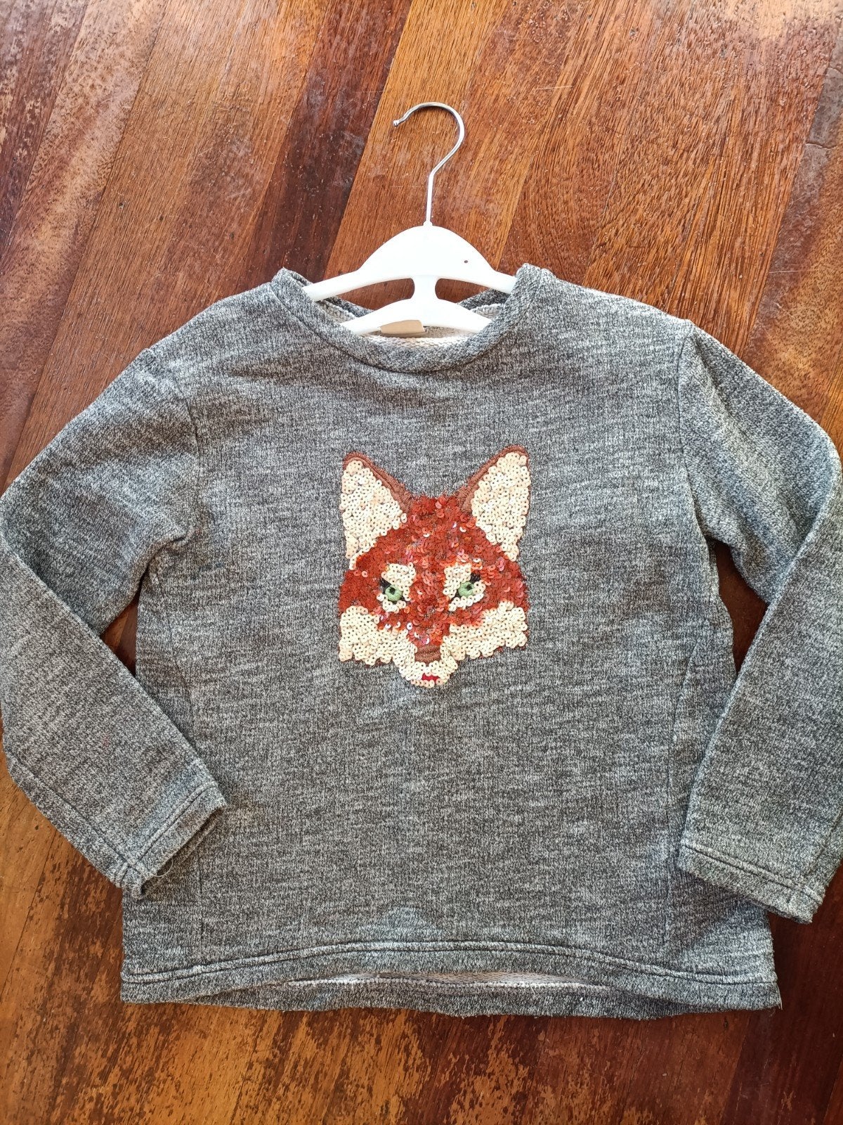 Zara trui met vossenprint en pailletten - Maat 8 (128), Ophalen of Verzenden, Gebruikt, Zara Girls, Meisje