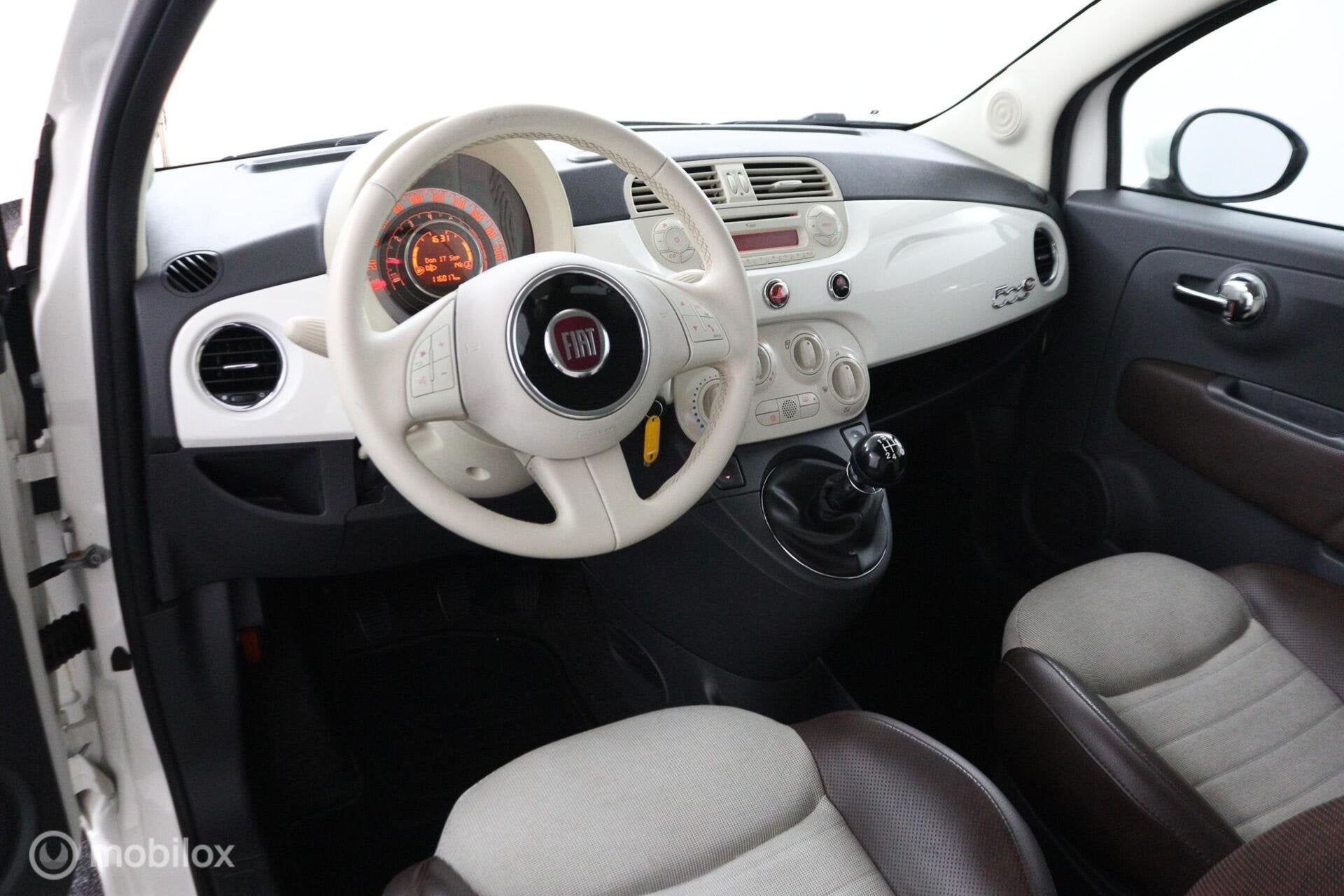 Fiat 500 0.9 TwinAir Turbo Lounge | Cabrio | Airco | 15 inch, Gebruikt, Wit, Origineel Nederlands, Bedrijf