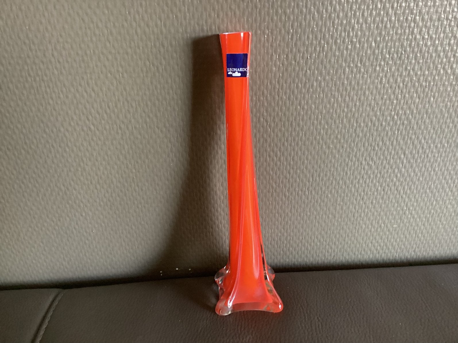 Vintage Leonardo Glazen Vaas – Oranje, Ophalen of Verzenden
