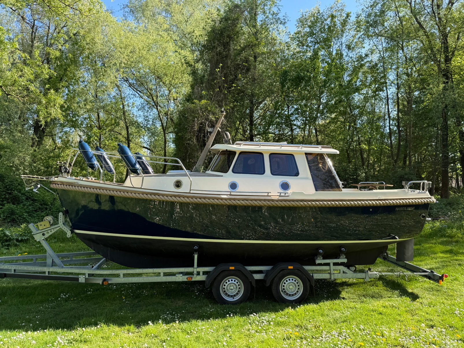 Haber 660M Kajuitsloep Vetus 16 pk Motorboot met Trailer, 16 pk, Gebruikt, Binnenboordmotor, Antifouling