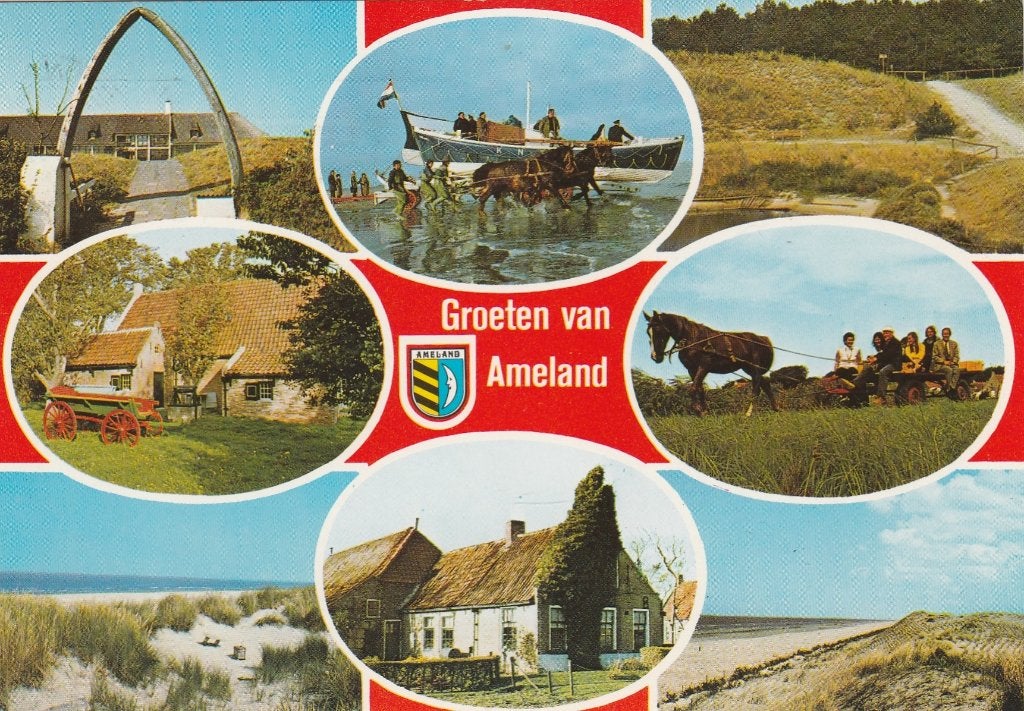 AMELAND Museum Reddingsboot Paard en Kar Groeten, Verzenden, 1960 tot 1980, Gelopen, Waddeneilanden