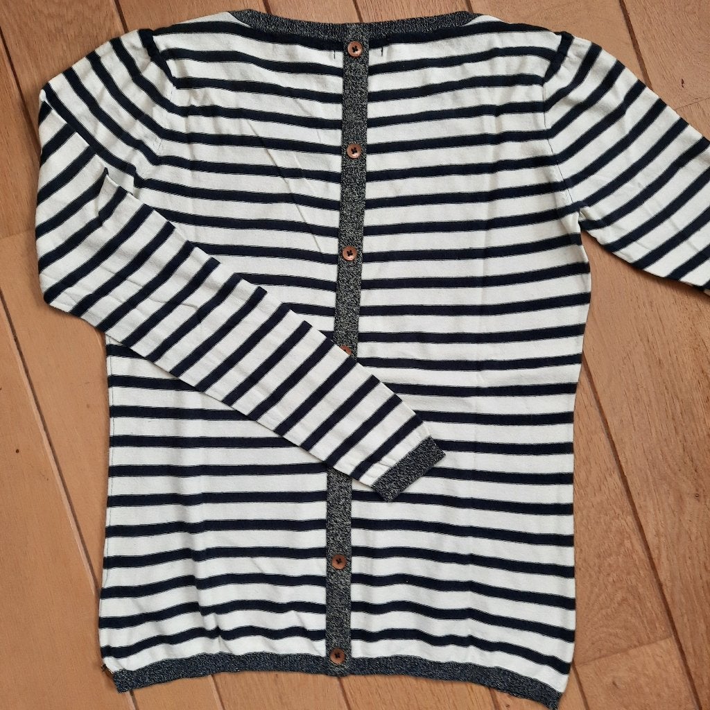 Maison Scotch trui beige blauw streep met goud maat L, Maat 38/40 (M), Blauw, Zo goed als nieuw, Maison Scotch
