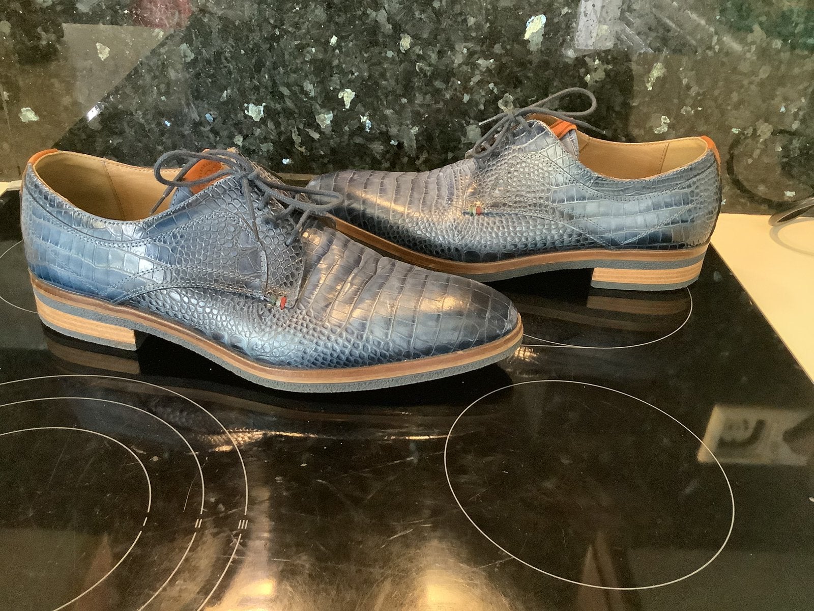 Giorgio schoenen herenschoenen maat 43 blauw - izgst, Blauw, Ophalen of Verzenden, Gedragen, Veterschoenen