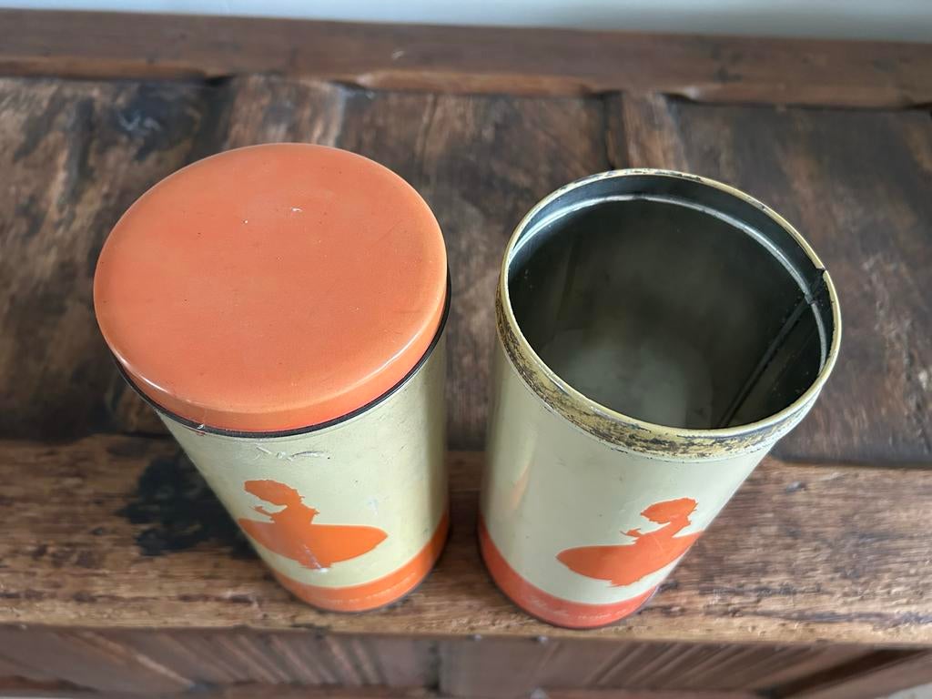 2x vintage beschuitbus Paula, Ophalen of Verzenden, Gebruikt