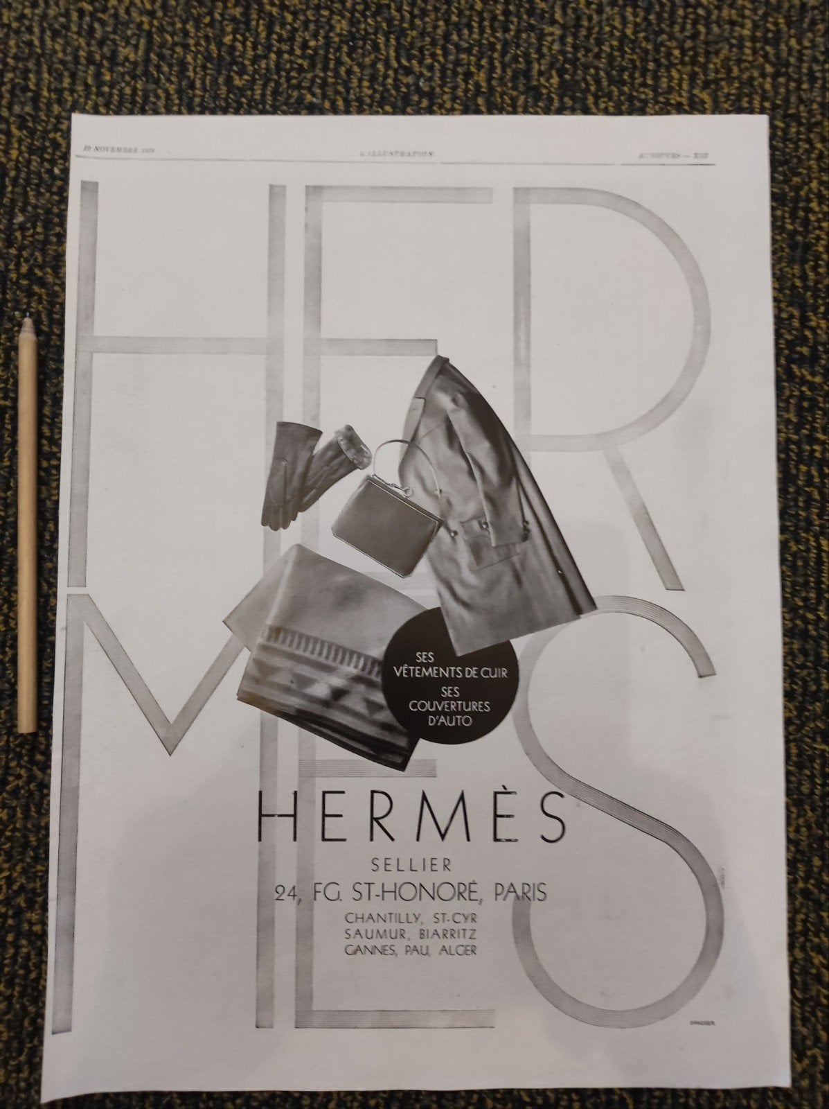 Hermes advertentie uit 1928, Ophalen of Verzenden, Gebruikt, Overige typen