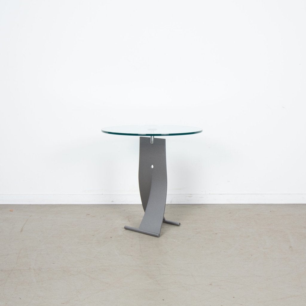 1x Rolf Benz 5170 Bijzettafel Rond Glas Ø60 cm - Metaal, Niet ingevuld, Zo goed als nieuw, Niet ingevuld, Niet ingevuld