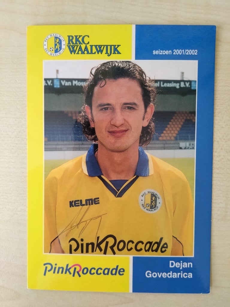 Spelerskaart Dejan Govedarica RKC 2001-2002 + handtekening, Verzenden, Zo goed als nieuw, Overige binnenlandse clubs, Spelerskaart