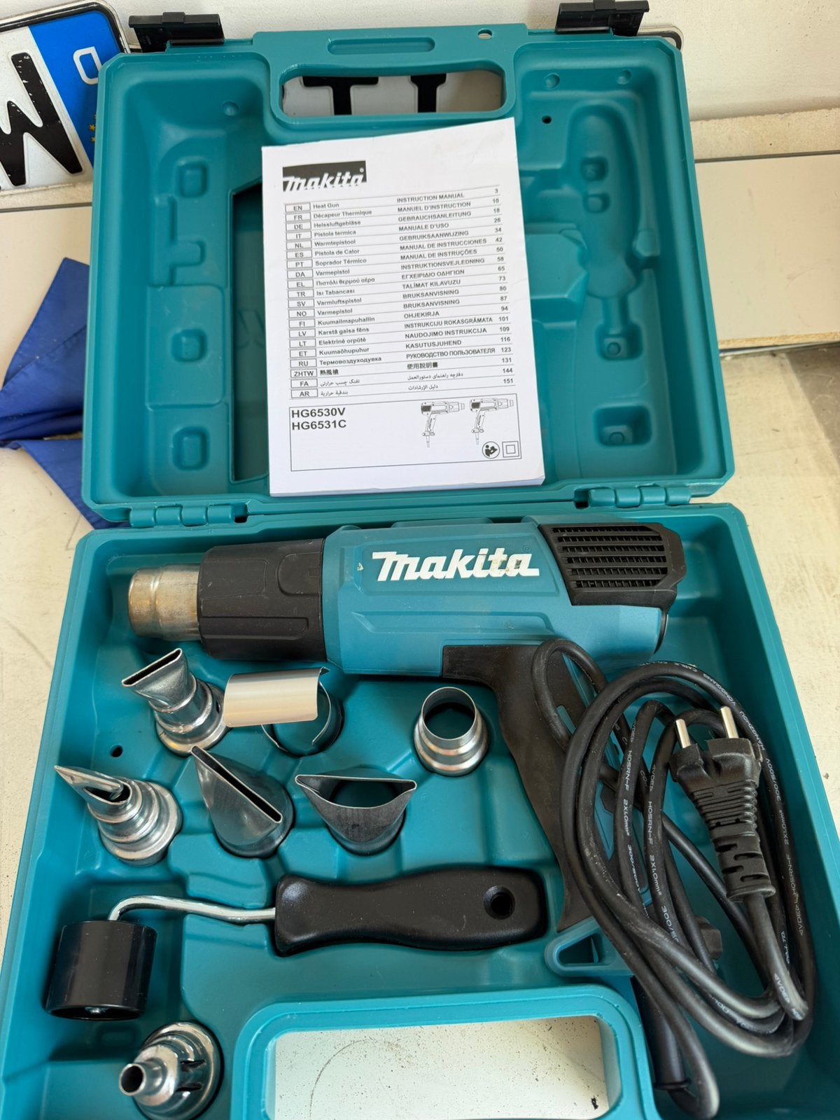 Nieuwe Makita HG6531CK Heteluchtpistool in koffer - 2000W, Doe-het-zelf en Verbouw, Gereedschap | Handgereedschap, Ophalen of Verzenden