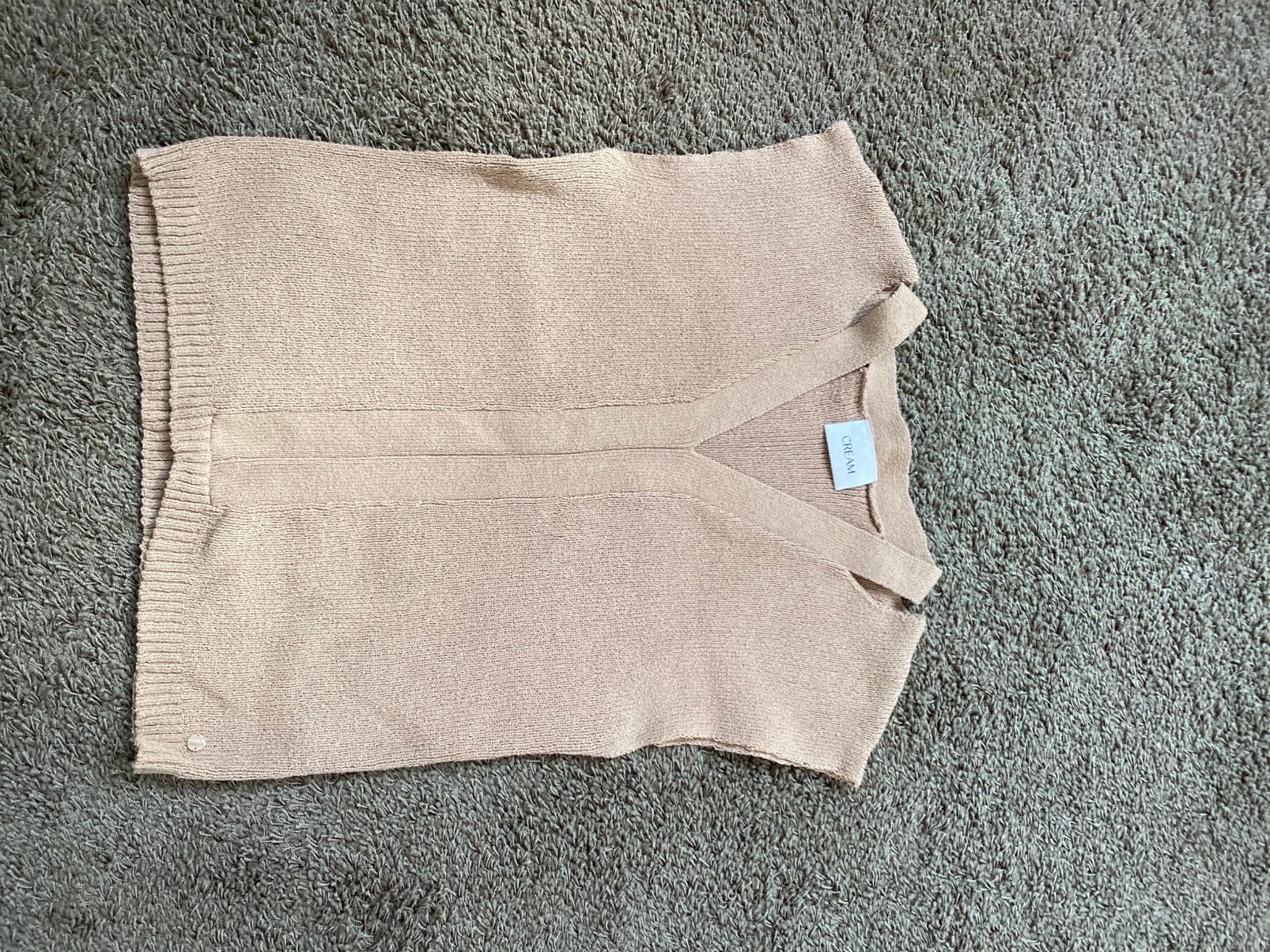Mooi beige top met halseffect, Ophalen of Verzenden, Zo goed als nieuw, Maat 42/44 (L), Beige